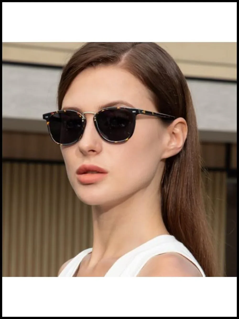 Acetate Polarized Sunglasses UV Protection Retro Square Frame